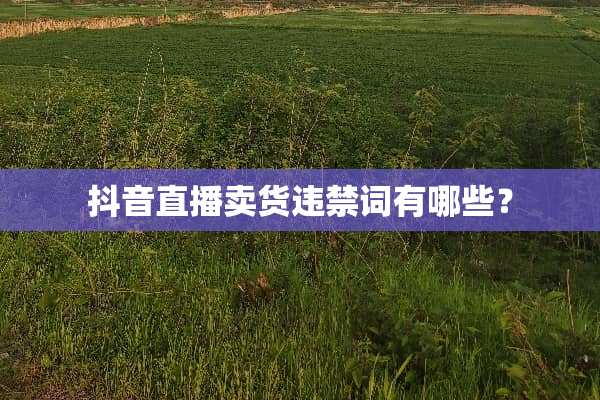 抖音直播卖货违禁词有哪些？