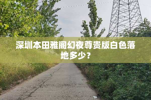 深圳本田雅阁幻夜尊贵版白色落地多少？