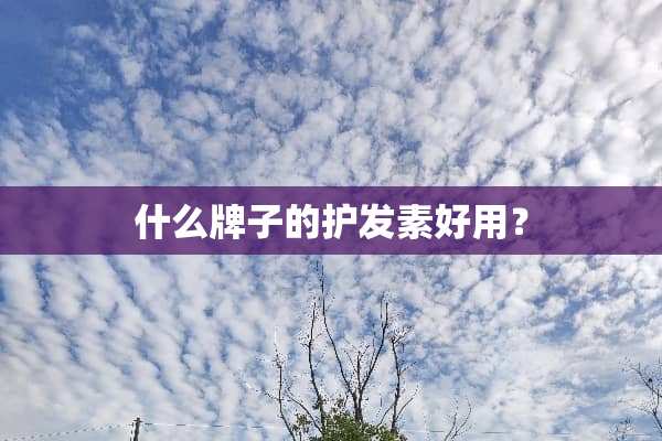 什么牌子的护发素好用？