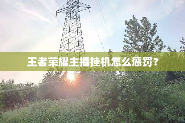 王者荣耀主播挂机怎么惩罚？