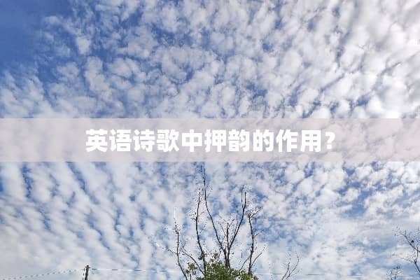 英语诗歌中押韵的作用？