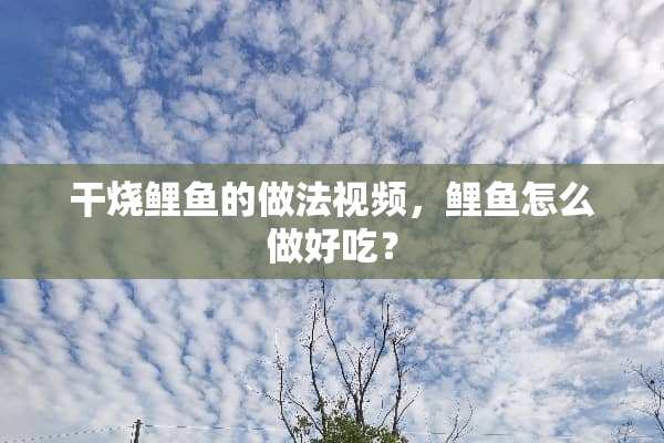干烧鲤鱼的做法视频，鲤鱼怎么做好吃？