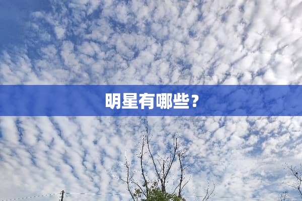 明星有哪些？