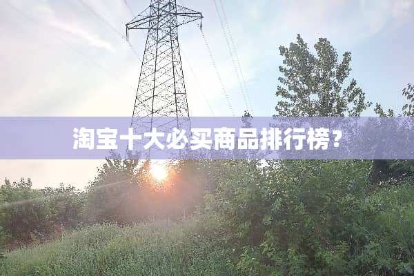 淘宝十大必买商品排行榜？