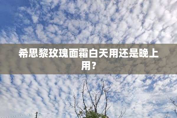 希思黎玫瑰面霜白天用还是晚上用？
