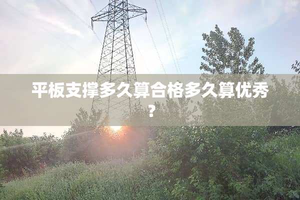 平板支撑多久算合格多久算优秀？