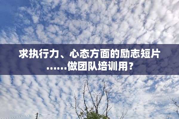 求执行力、心态方面的励志短片……做团队培训用？