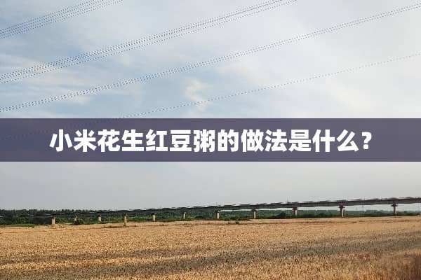 小米花生红豆粥的做法是什么？