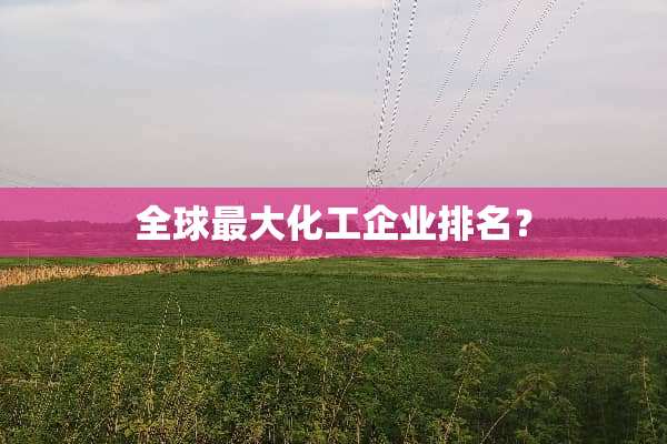 全球最大化工企业排名？