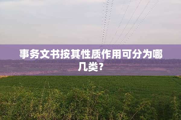 事务文书按其性质作用可分为哪几类？