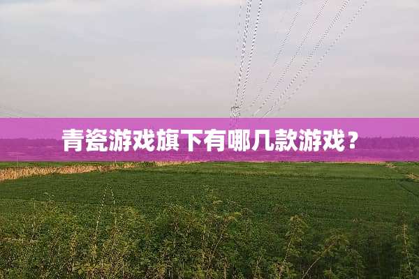 青瓷游戏旗下有哪几款游戏？