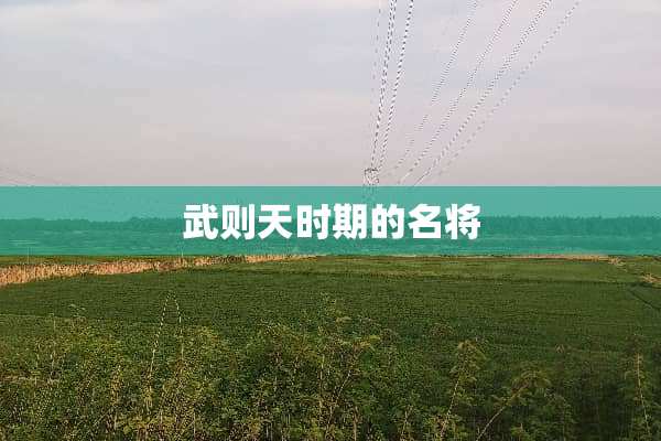 武则天时期的名将