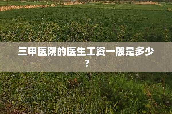 三甲医院的医生工资一般是多少？