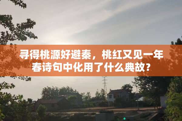寻得桃源好避秦，桃红又见一年春诗句中化用了什么典故？