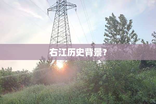 右江历史背景？