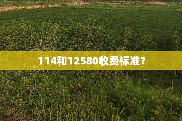 114和12580收费标准？