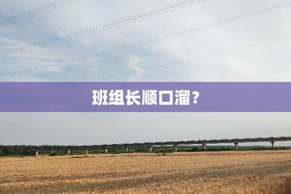 班组长顺口溜？