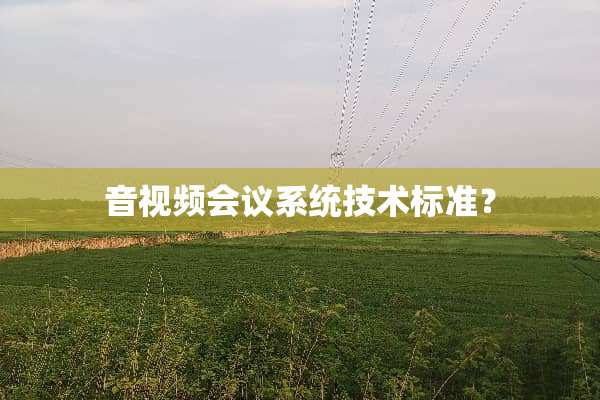 音视频会议系统技术标准？