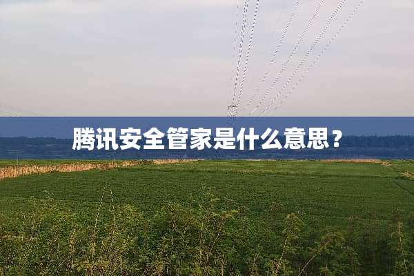 腾讯安全管家是什么意思？