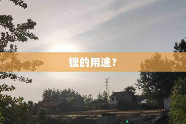 锂的用途？