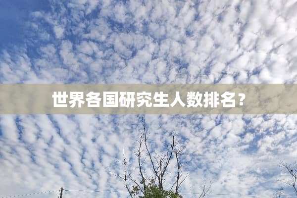 世界各国研究生人数排名？