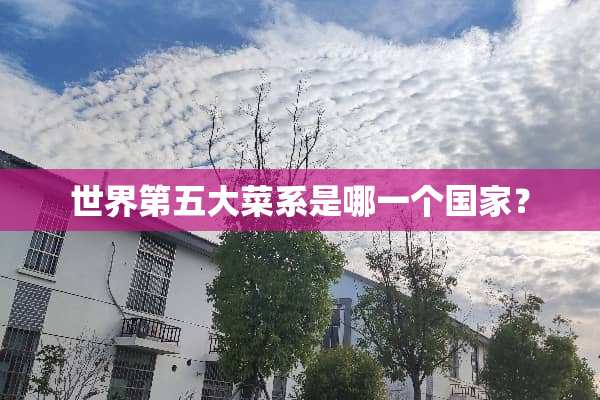 世界第五大菜系是哪一个国家？