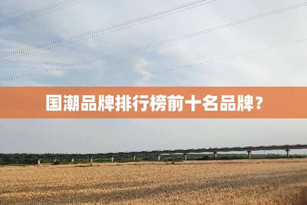 国潮品牌排行榜前十名品牌？