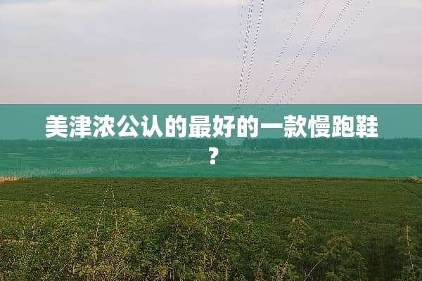 美津浓公认的最好的一款慢跑鞋？