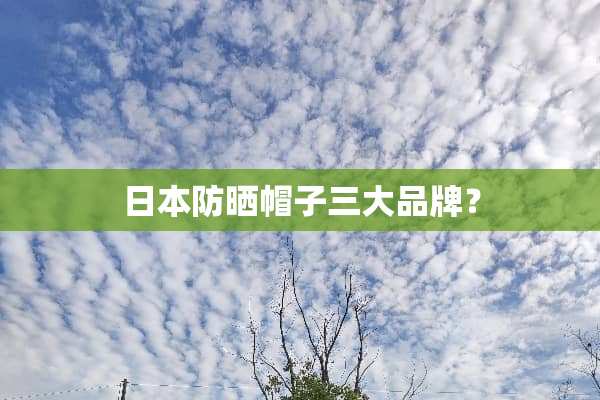 日本防晒帽子三大品牌？