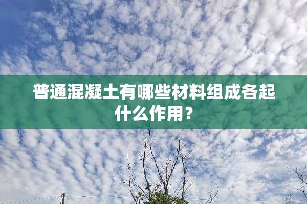 普通混凝土有哪些材料组成各起什么作用？