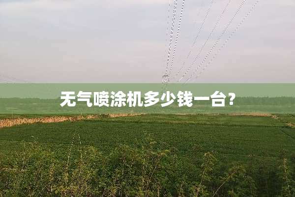无气喷涂机多少钱一台？
