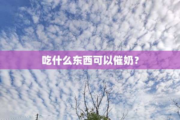 吃什么东西可以催奶？