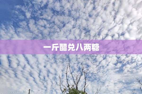 一斤醋兑八两糖