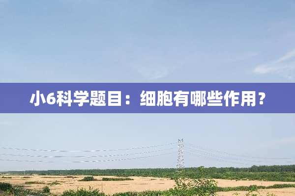 小6科学题目：细胞有哪些作用？