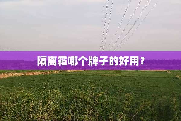 隔离霜哪个牌子的好用？