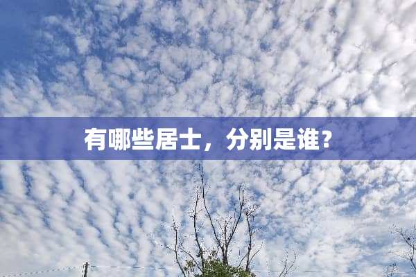 有哪些居士，分别是谁？