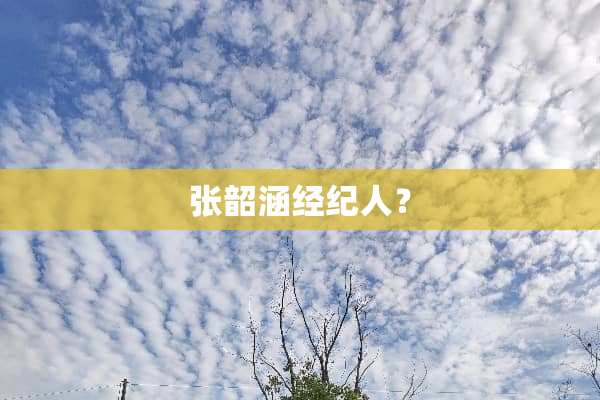 张韶涵经纪人？