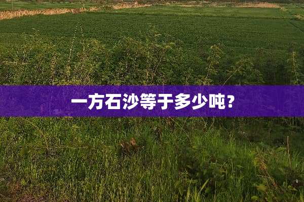 一方石沙等于多少吨？