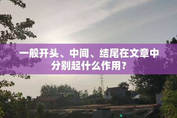 一般开头、中间、结尾在文章中分别起什么作用？