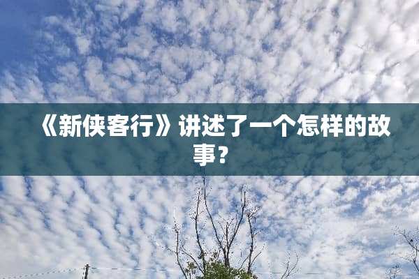 《新侠客行》讲述了一个怎样的故事？