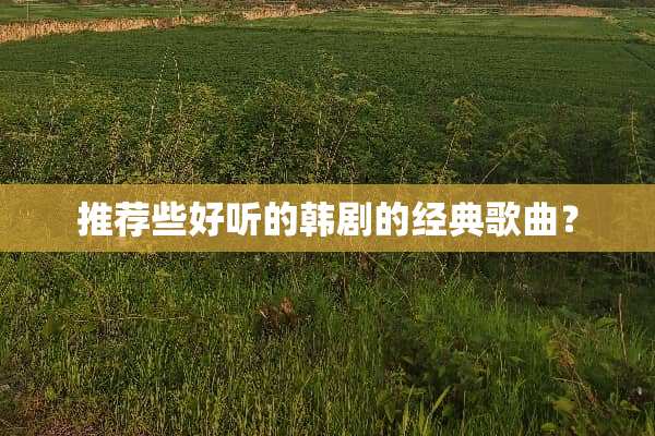 推荐些好听的韩剧的经典歌曲？
