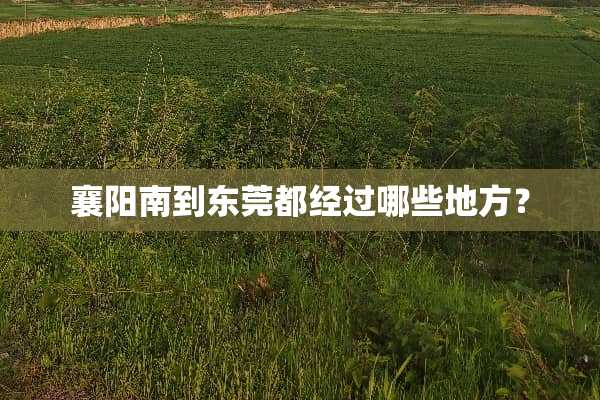 襄阳南到东莞都经过哪些地方？