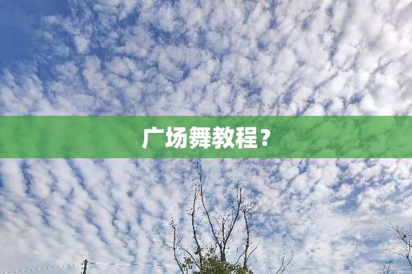 广场舞教程？
