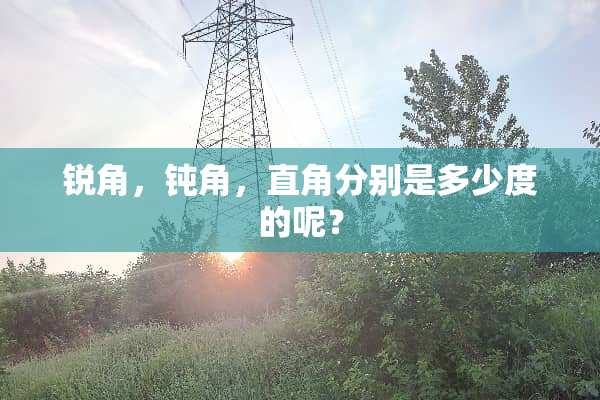 锐角，钝角，直角分别是多少度的呢？