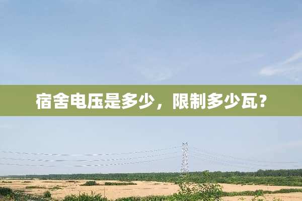 宿舍电压是多少，限制多少瓦？