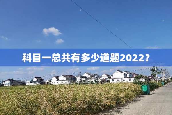 科目一总共有多少道题2022？