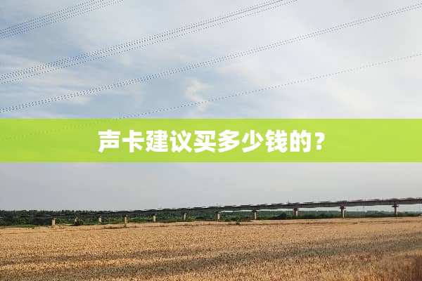 声卡建议买多少钱的？