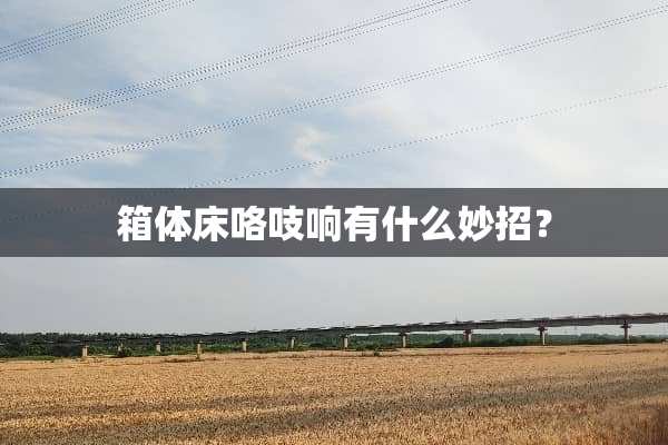 箱体床咯吱响有什么妙招？