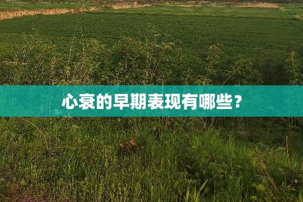 心衰的早期表现有哪些？