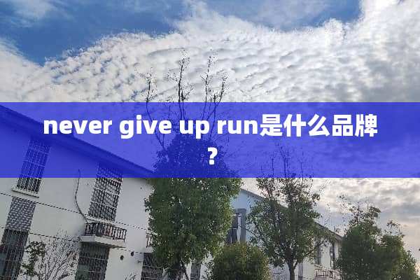 never give up run是什么品牌？